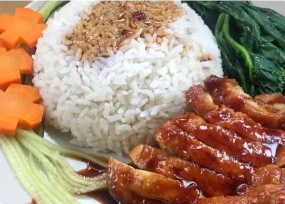 烧鸡腿配米料斗